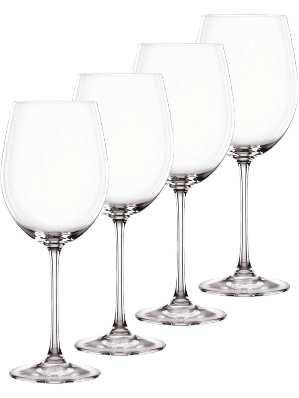 Elegant Set of 4 Bordeaux Wine Glasses - 25.8oz Crystal Stemware for